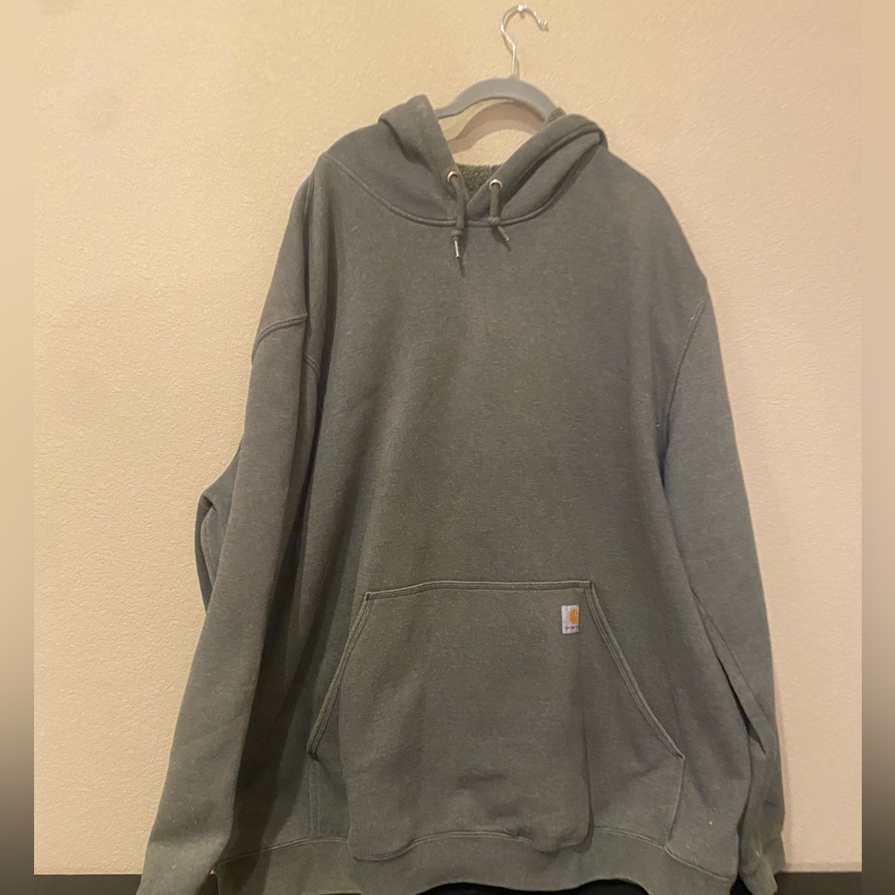 Carhartt Workwear Signature Sleeve Mens Hoodie - Hunter Green/Neon - 3XL Tall